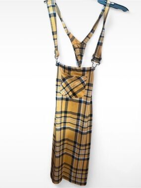 Yellow Plaid Suspender Dress
